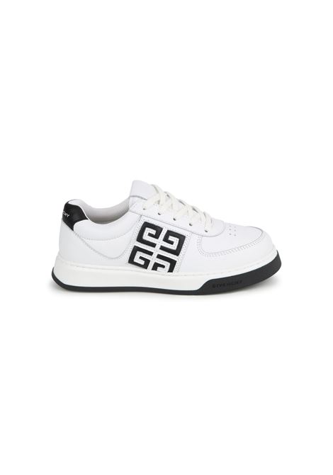 Sneakers G4 In Pelle Bianca e Nera GIVENCHY KIDS | H3009810P