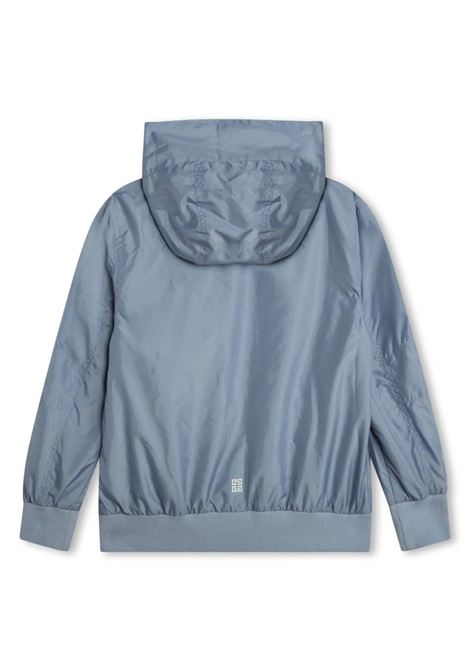 Light Blue GIVENCHY Windbreaker with Zip and Hood GIVENCHY KIDS | H30119790
