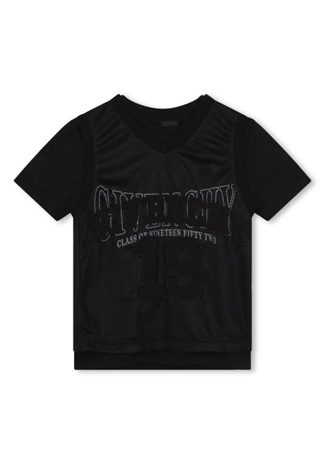 T-Shirt 2-Layer Nera Con Stampa GIVENCHY KIDS | H3012009B