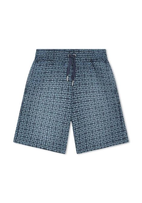 Shorts In Denim Con Stampa 4G GIVENCHY KIDS | H30133Z01