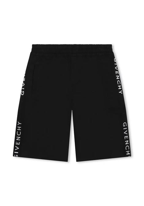 Black Shorts With Logo Band GIVENCHY KIDS | H3013509B