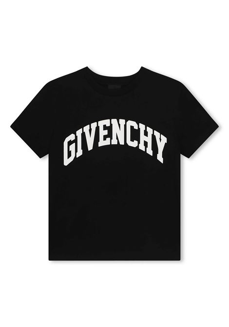 Black T-Shirt With Arched Logo GIVENCHY KIDS | H3016009B