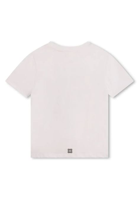 White T-Shirt With Black GIVENCHY 4G Print GIVENCHY KIDS | H3016210P