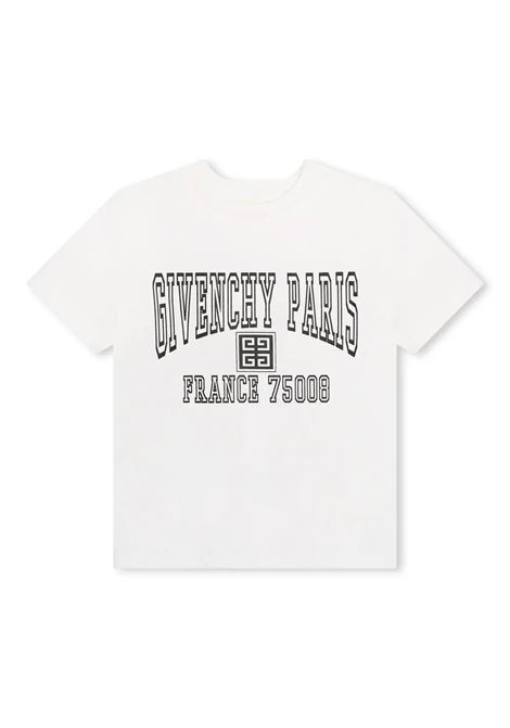 T-Shirt Bianca Con Stampa GIVENCHY KIDS | H3016410P