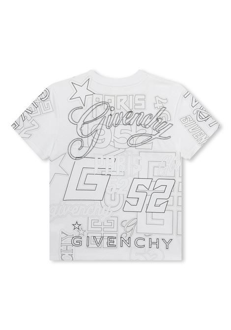 White T-Shirt With All-Over Print GIVENCHY KIDS | H3016910P