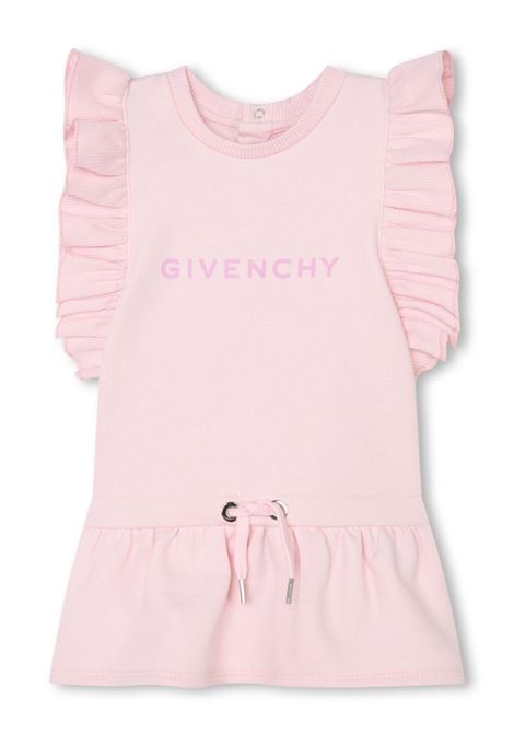 Pink Dress With Logo and Ruffles GIVENCHY KIDS | H3019044Z