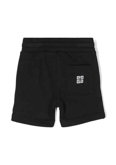 Black Sports Shorts With Arched Logo GIVENCHY KIDS | H3021209B