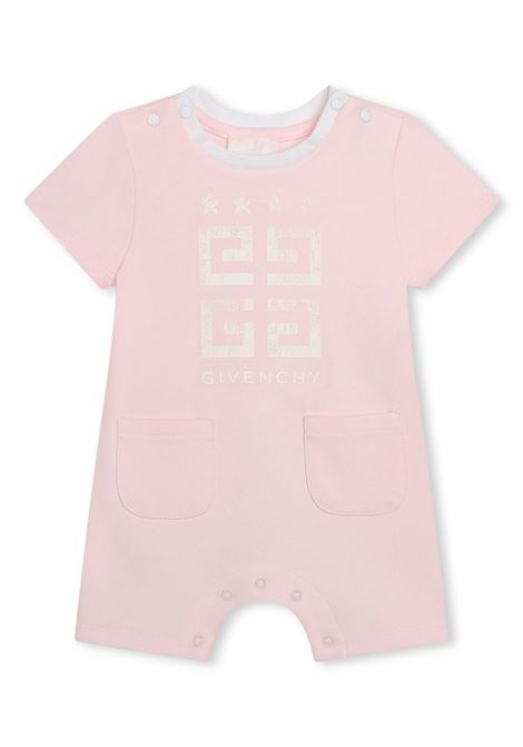Pink Playsuit With GIVENCHY 4G Print GIVENCHY KIDS | H3022744Z