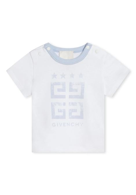 White and Light Blue Set With T-Shirt, Shorts and Bandana GIVENCHY KIDS | H30237771