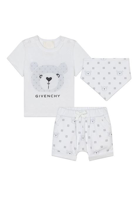 Set With Printed Cotton T-Shirt, Shorts and Bandana GIVENCHY KIDS | H3023910P