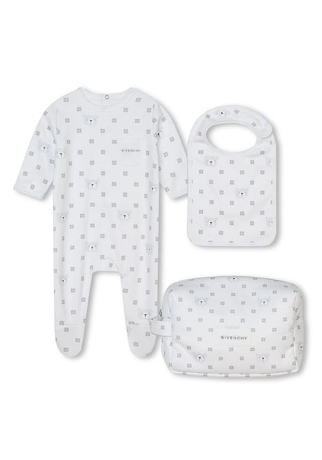 Gift Set With Pyjamas, Bib and Trousse in 4G Cotton GIVENCHY KIDS | H3026610P