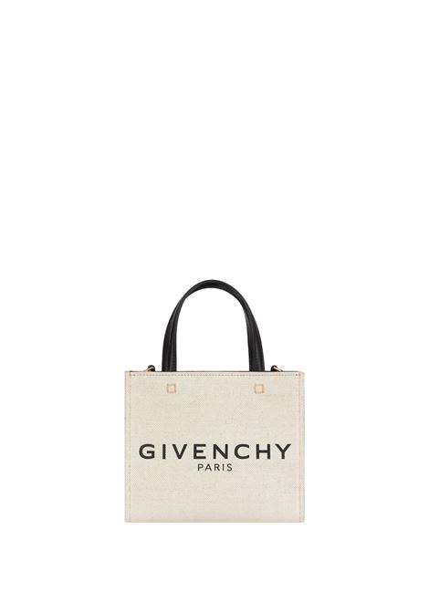 G-Tote Mini Bag In Beige and Black Canvas GIVENCHY | BB50N0B1DR255