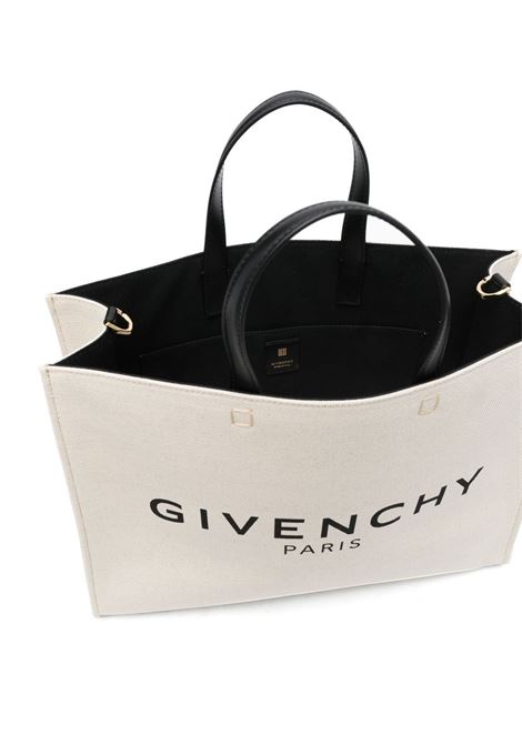 Beige and Black Medium G-Tote Bag In Canvas GIVENCHY | BB50N2B1DR255