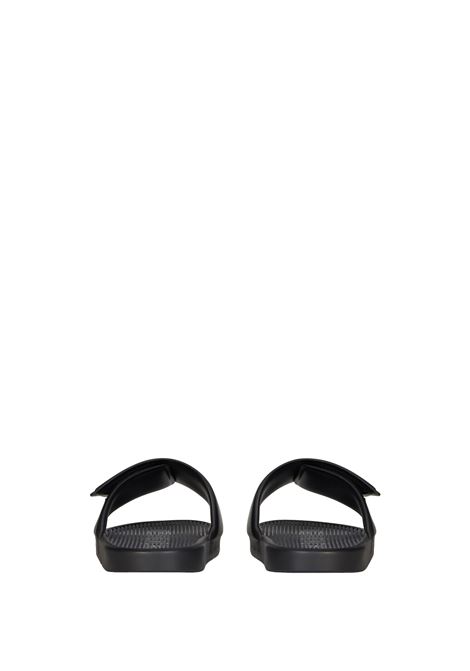 Flat Slide Sandals In Black Synthetic Leather GIVENCHY | BH3024H1NG004