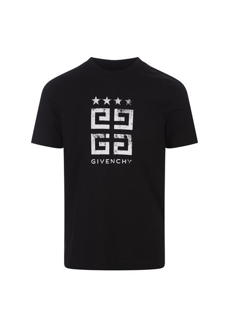 T-Shirt Slim 4G Stars In Cotone Nero GIVENCHY | BM716G3YEL001