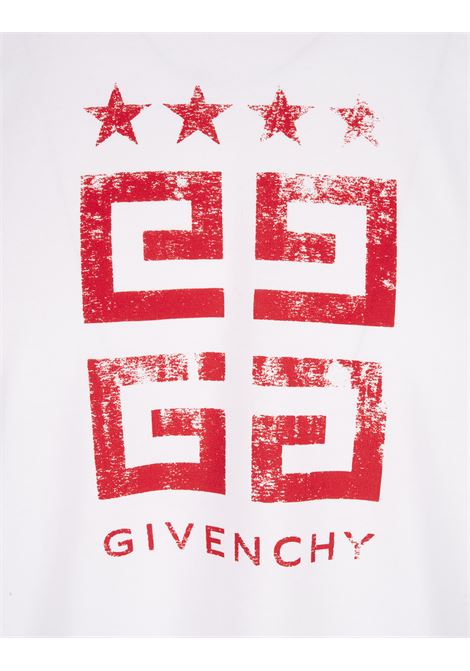 T-Shirt Slim 4G Stars In Cotone Bianco GIVENCHY | BM716G3YEL112