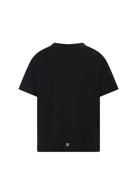 T-Shirt Ampia In Cotone Nero Con Motivo Riflettente GIVENCHY | BM71JB3YJ9001