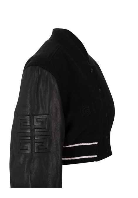 Black GIVENCHY 4G Short Bomber In Wool and Leather GIVENCHY | BW00CQ611N004