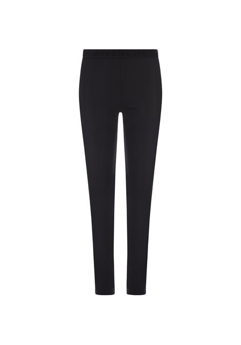 Black Jersey Leggings With GIVENCHY Belt GIVENCHY | Trousers | BW50TK3096001