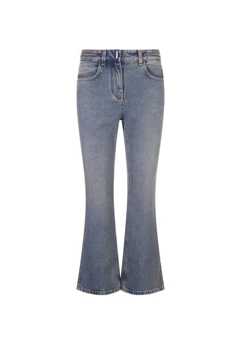 Jeans In Denim Blu Medio Con Taglio a Stivale GIVENCHY | BW513J5Y9N420