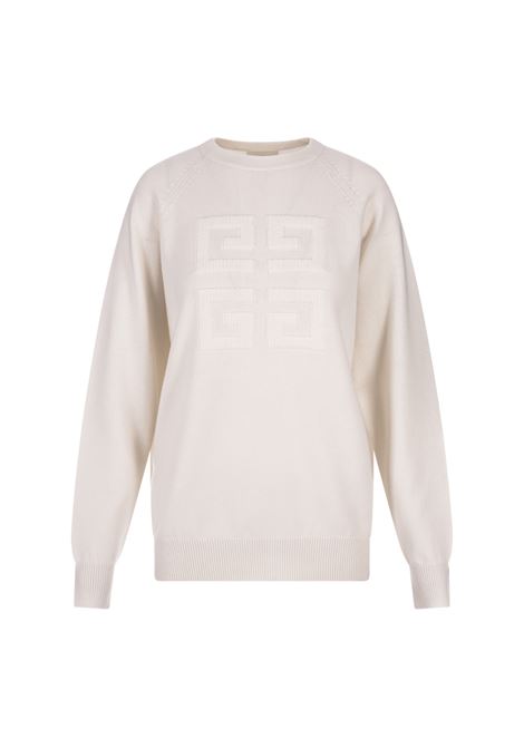 Pullover In Cashmere 4G Avorio GIVENCHY | Maglieria | BW908N4ZEQ105
