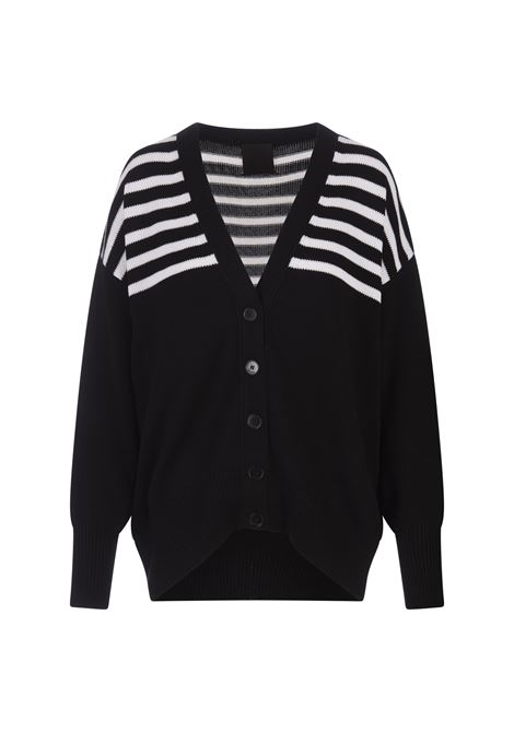 Cardigan a Righe 4G In Cotone Nero GIVENCHY | BW90PK4ZL2001