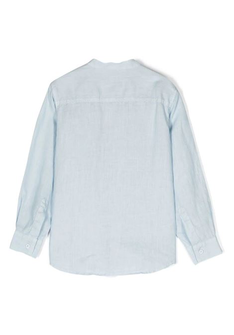 Mandarin-Collar Shirt In Light Blue Linen IL GUFO | P24CL016L6006420