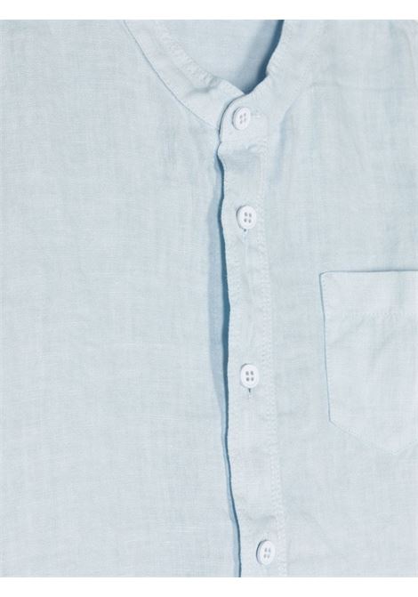 Camicia Coreana In Lino Azzurro IL GUFO | P24CL016L6006420