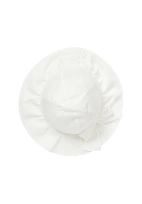 White Stretch Poplin Hat With Bow IL GUFO | P24EO244C0046010