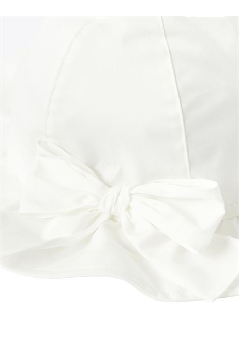 White Stretch Poplin Hat With Bow IL GUFO | P24EO244C0046010