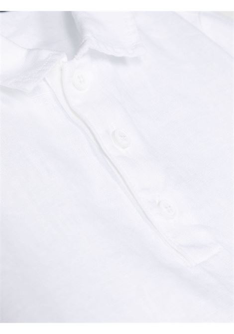 Camicia a Maniche Corte In Lino Bianco Con Collo Alla Coreana IL GUFO | P24PC060L6006010