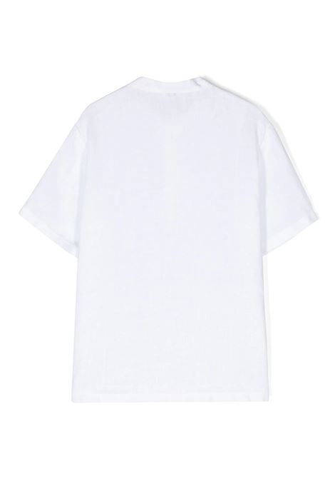 Camicia In Lino Bianco Con Collo Alla Coreana IL GUFO | P24PC076L6006010