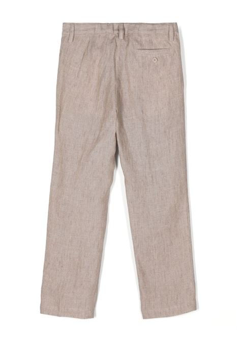 Classic Trousers In Melange Beige Linen IL GUFO | P24PL088L0015147