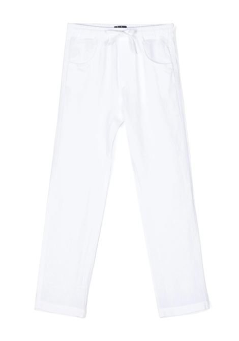 White Linen Trousers With Drawstring IL GUFO | P24PL195L6009010