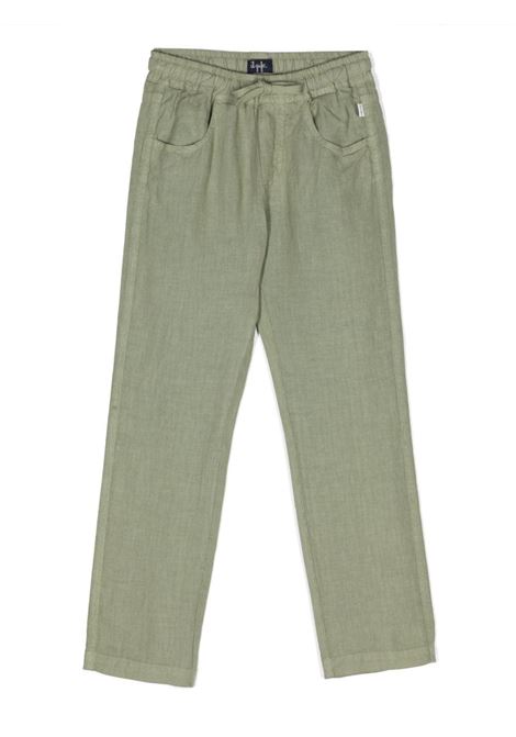 Sage Green Linen Trousers With Drawstring IL GUFO | P24PL195L6009537