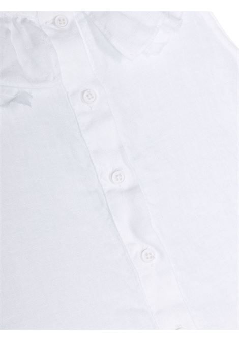 White Linen Dress With Ruffle Around Neck IL GUFO | P24VA315L6006010