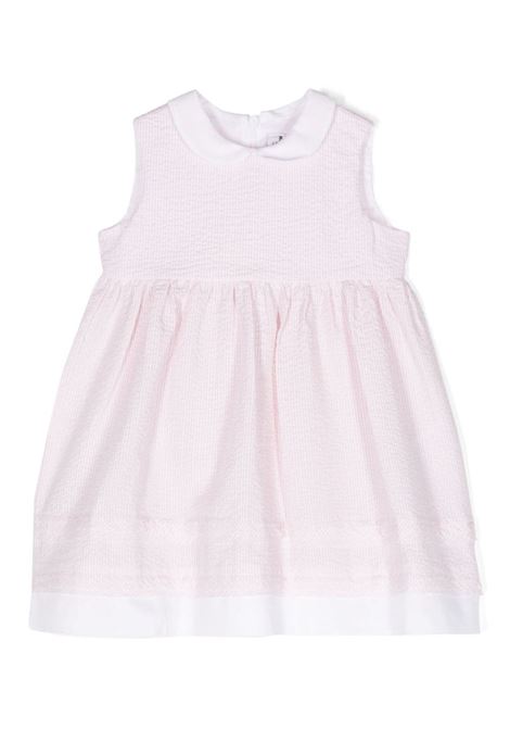 Pink and White Striped Seersucker Sleeveless Dress IL GUFO | P24VA321C1080323