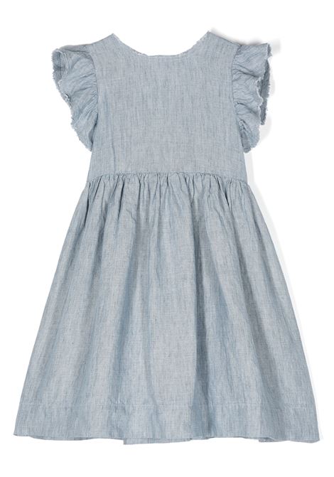 Blue Linen Dress With Bow Detail IL GUFO | P24VM390L0015409