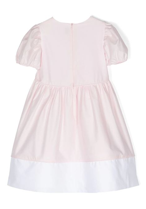 Short-Sleeved Dress In Pink and White Stretch Poplin IL GUFO | P24VM754C00463101