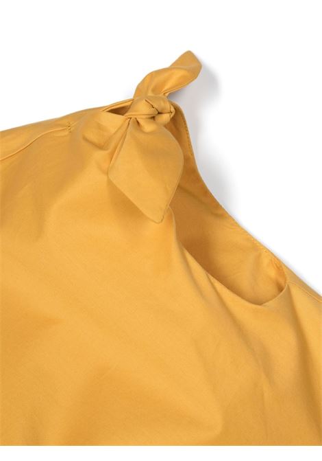 Curcuma Yellow Stretch Poplin Dress With Ribbons IL GUFO | P24VM758C0046271
