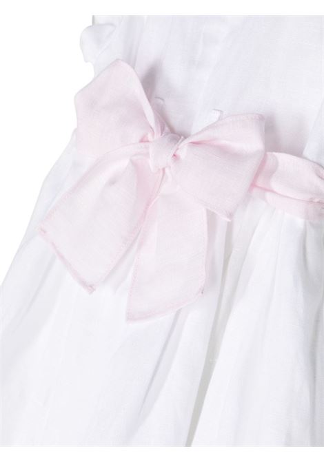 White Linen Dress With Pink Belt IL GUFO | P24VM762L00120131