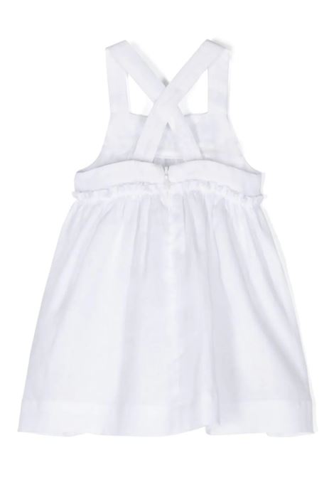 Sleeveless Dress In White Linen With Embroidered Flowers IL GUFO | P24VP018L0002010
