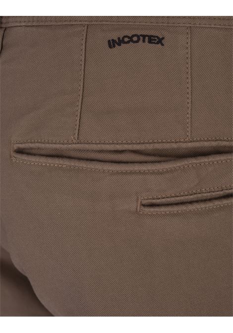 Brown Slim Fit Trousers INCOTEX SLACKS | 15S103-9822A520