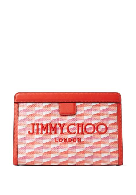 Avenue Pouch In Paprika/Mix Rosa Confetto JIMMY CHOO | AVENUE POUCH JXFPAPRIKA/CANDY PINK MIX