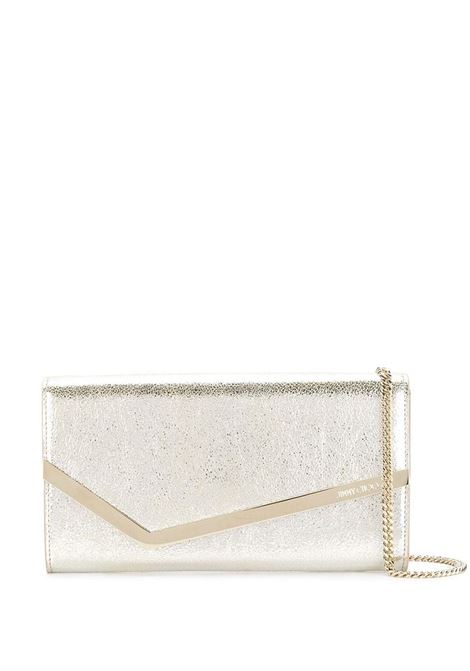Emmie Clutch Bag In Champagne Leather With Glitter JIMMY CHOO | EMMIE GLECHAMPAGNE