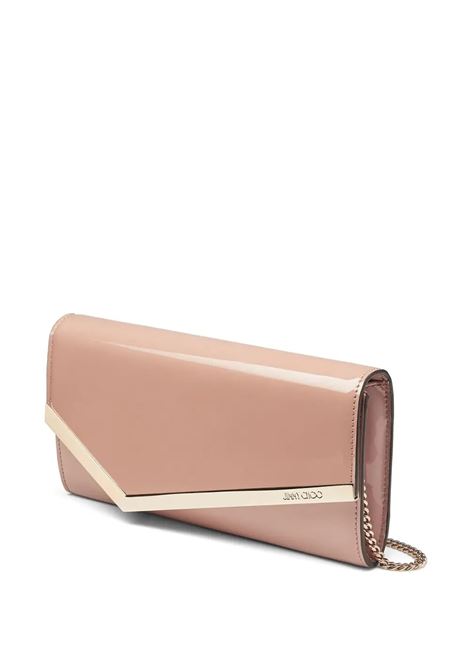 Emmie Clutch Bag In Ballet Pink Patent Leather JIMMY CHOO | EMMIE PATBALLET PINK/LIGHT GOLD