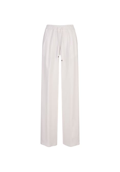 White Silk Drawstring Trousers KITON | D48122K0962B02