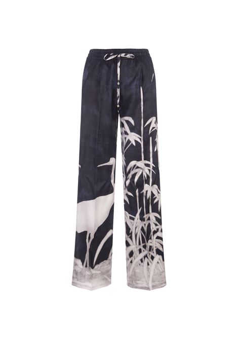 Printed Silk Drawstring Trousers KITON | D48122K0978C13