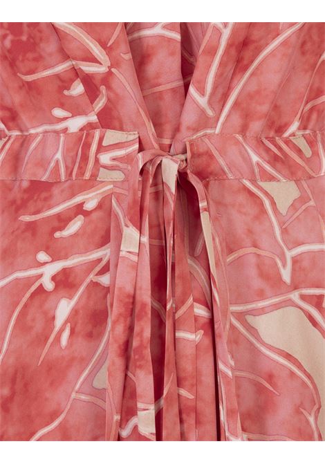 Pink Printed Silk Long Dress With Belt KITON | D52302K0978C09