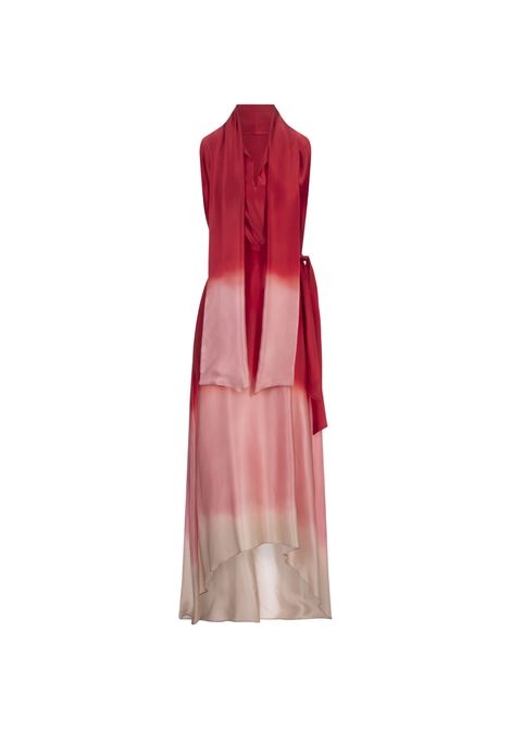 Red and Pink Shaded Sleeveless Dress KITON | D57323K0984C02